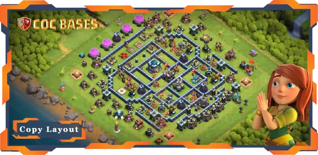 Top Base TH13 with Link, Defence, Anti Air / Electro Dragon, Anti Everything Layout - Clash of Clans (77) 10 Top Base TH13 with Link, Defence, Anti Air Electro Dragon, Anti Everything Layout - Clash of Clans (77)