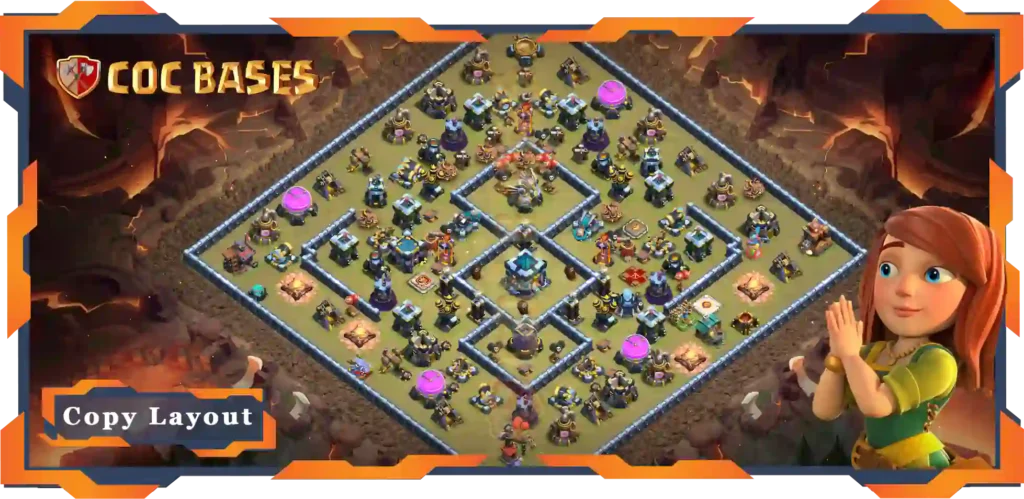 Top Base TH13 with Link, WarCWL, Anti 2 Stars, Anti Air Electro Dragon Layout - Clash of Clans (89)
