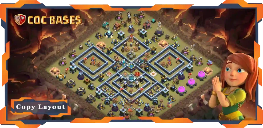 Top Base TH13 with Link, War/CWL, Anti 2 Stars, Legend League Layout - Clash of Clans (74) 19 Top Base TH13 with Link, WarCWL, Anti 2 Stars, Legend League Layout - Clash of Clans (74)