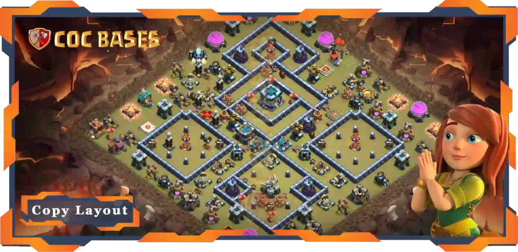 Top Base TH13 with Link, War/CWL, Anti 3 Stars, Anti Everything Layout - Clash of Clans (61) 22 Top Base TH13 with Link, WarCWL, Anti 3 Stars, Anti Everything Layout - Clash of Clans (61)
