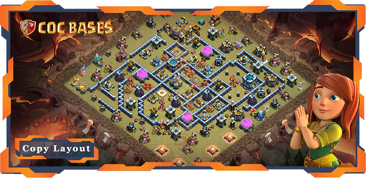 Top Base TH13 with Link, WarCWL, Anti Everything, Defence Layout - Clash of Clans (102)