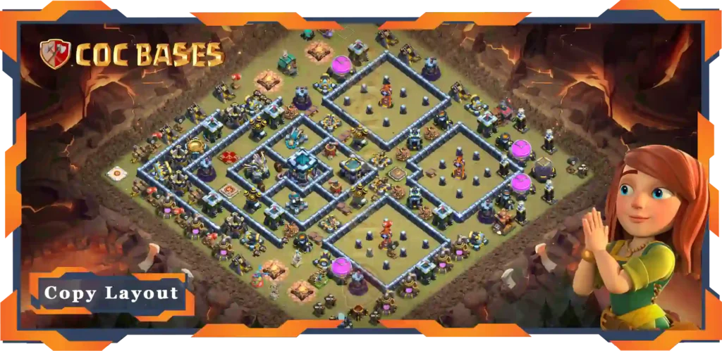 Top Base TH13 with Link, War/CWL, Legend League, Anti Everything, Defence Layout - Clash of Clans (69) 34 Top Base TH13 with Link, WarCWL, Legend League, Anti Everything, Defence Layout - Clash of Clans (69)