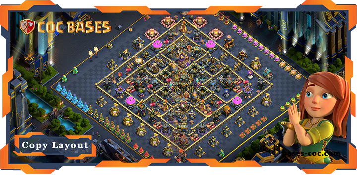 Top Base TH17 with Link, Anti Trophy, Hybrid, Defence Layout - Clash of Clans (96) [Updated]