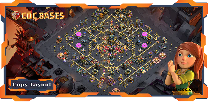 Top Base TH17 with Link, WarCWL, Anti 2 Star Layout - Clash of Clans (105) [Updated]