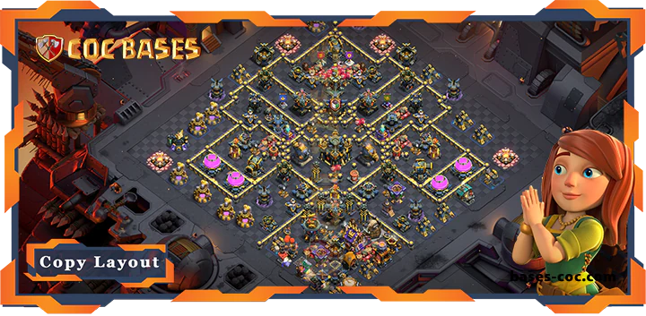 Top Base TH17 with Link, WarCWL, Anti 3 Star Layout - Clash of Clans (101) [Updated]