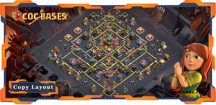 Top Base TH17 with Link, WarCWL, Anti 3 Star Layout - Clash of Clans (156) [Updated]