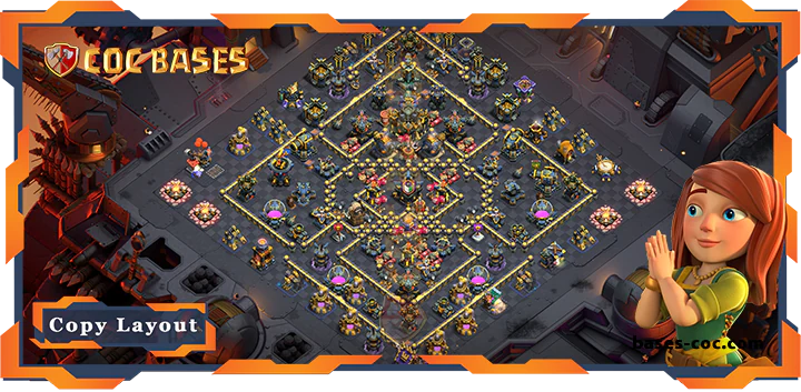 Top Base TH17 with Link, WarCWL Layout - Clash of Clans (150) [Updated]