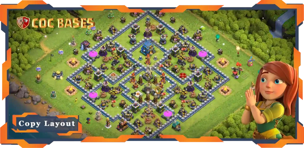 Top Farming Base TH12 Max level with Link, Anti Everything, Hybrid Layout - Clash of Clans (66)