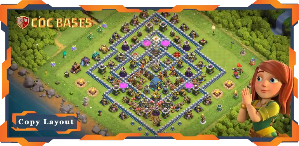 Top Farming Base TH12 with Link, Anti 3 Star, Anti Everything Layout - Clash of Clans (115)