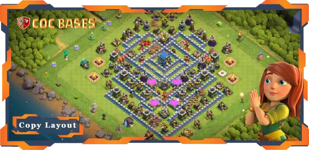 Top Farming Base TH12 with Link, Anti Everything, Hybrid Layout - Clash of Clans (63)