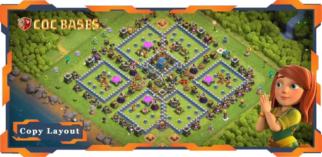 Top Farming Base TH12 with Link, Hybrid, Anti 3 Star Layout - Clash of Clans (140)