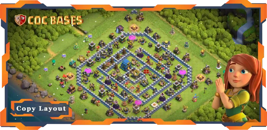 Top Farming Base TH12 with Link, Hybrid, Anti Everything Layout - Clash of Clans (125)