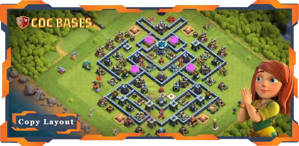 Top Farming Base TH13 with Link, Hybrid, Anti Everything Layout - Clash of Clans (83)