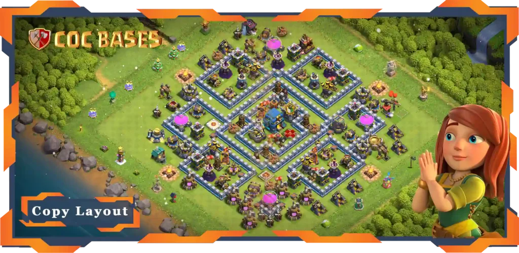 Top Hybrid Base TH12 Max Levels with Link, Anti 2 Star Layout - Clash of Clans (93)
