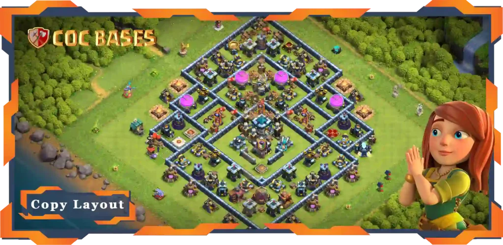 Top Hybrid Base TH13 with Link, Farming, Anti Everything Layout - Clash of Clans (64) 13 Top Hybrid Base TH13 with Link, Farming, Anti Everything Layout - Clash of Clans (64)