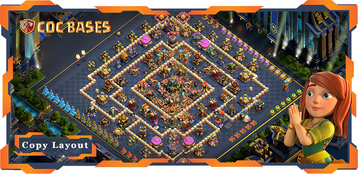 Top Hybrid Base TH17 with Link,Defence, Anti Everything Layout - Clash of Clans (121)