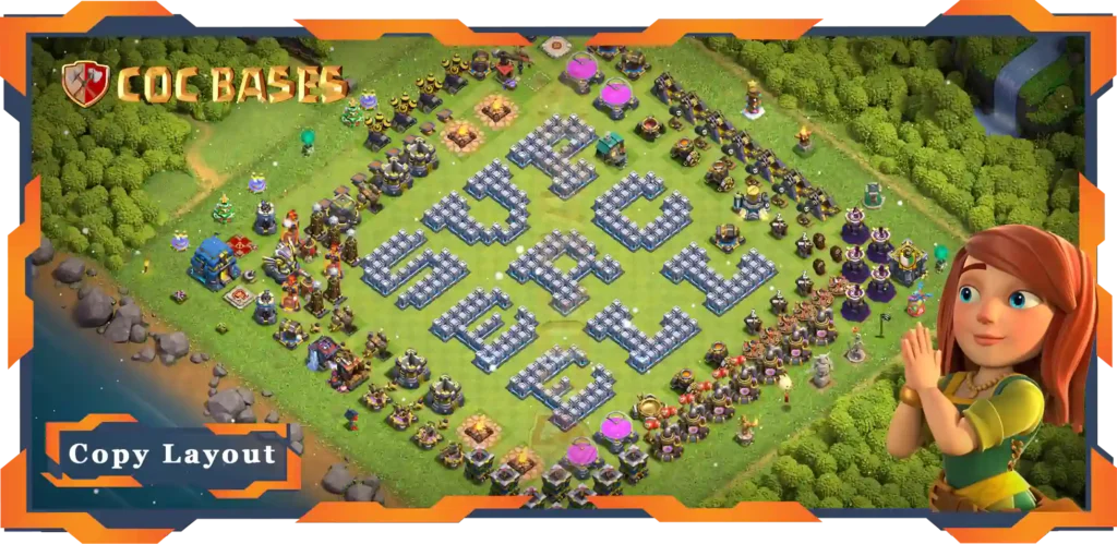 Top Troll Base TH12 with Link, Funny Layout - Clash of Clans (112)