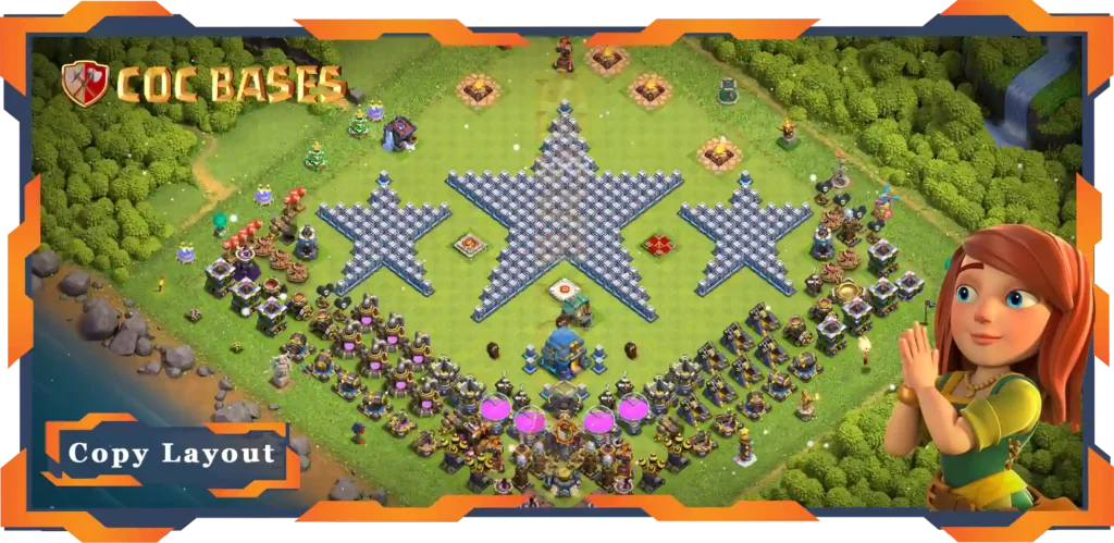 Top Troll Base TH12 with Link, Funny Layout - Clash of Clans (119)