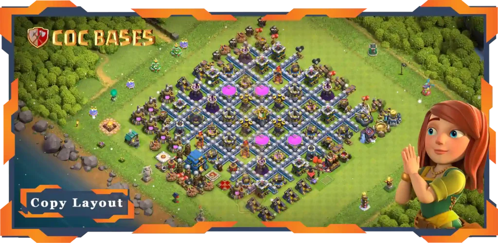 Top Troll Base TH12 with Link, Funny Layout - Clash of Clans (130)