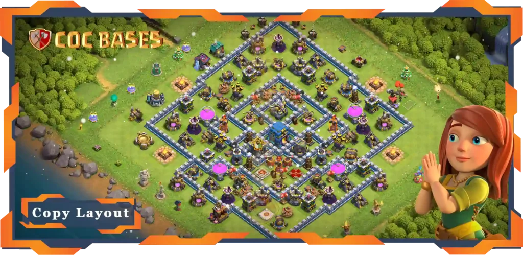 Top Trophy Base TH12 with Link, Hybrid, Defence, Legend League Layout - Clash of Clans (129)