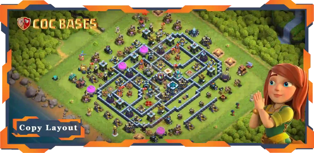 Top Trophy Base TH13 with Link, Anti Everything, Defence Layout - Clash of Clans (86)