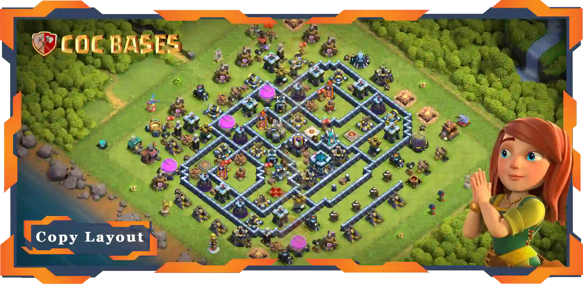 Top Trophy Base TH13 with Link, Anti Everything, Defence Layout - Clash of Clans (86)