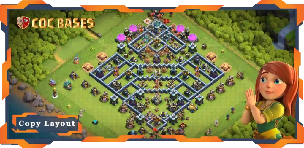 Top Trophy Base TH13 with Link, Defence, Anti Air Electro Dragon Layout - Clash of Clans (88)