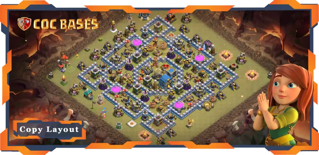 Top War Base TH12 with Link, Anti 2 Star, Hybrid Layout - Clash of Clans (61)