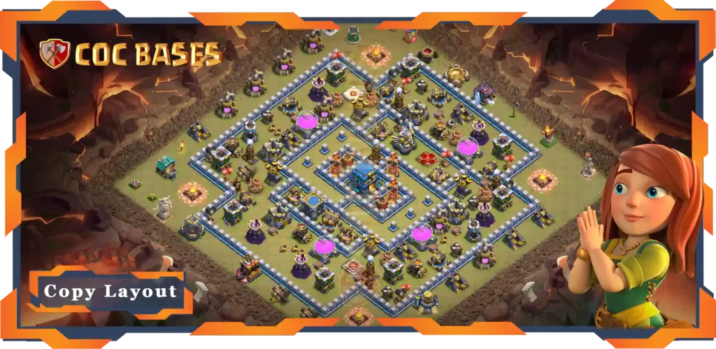 Top War Base TH12 with Link, Anti 3 Star, Anti Air Electro Dragon Layout - Clash of Clans (108)