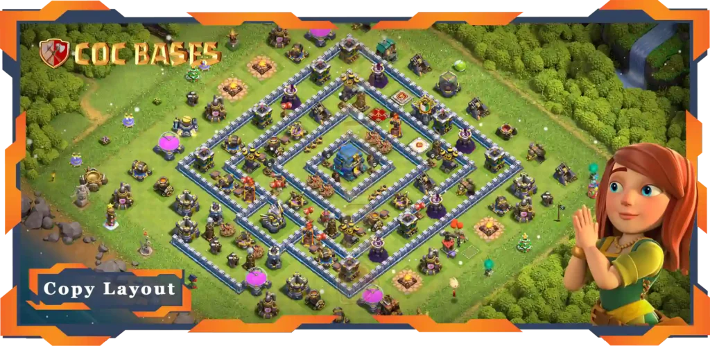 Top War Base TH12 with Link, Defence, Anti Air Electro Dragon Layout - Clash of Clans (62)