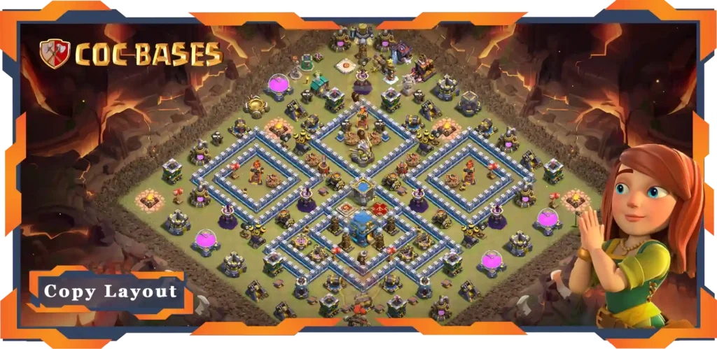 Top War Base TH12 with Link, Defence, Anti Everything Layout - Clash of Clans (101) 16 Top War Base TH12 with Link, Defence, Anti Everything Layout - Clash of Clans (101)