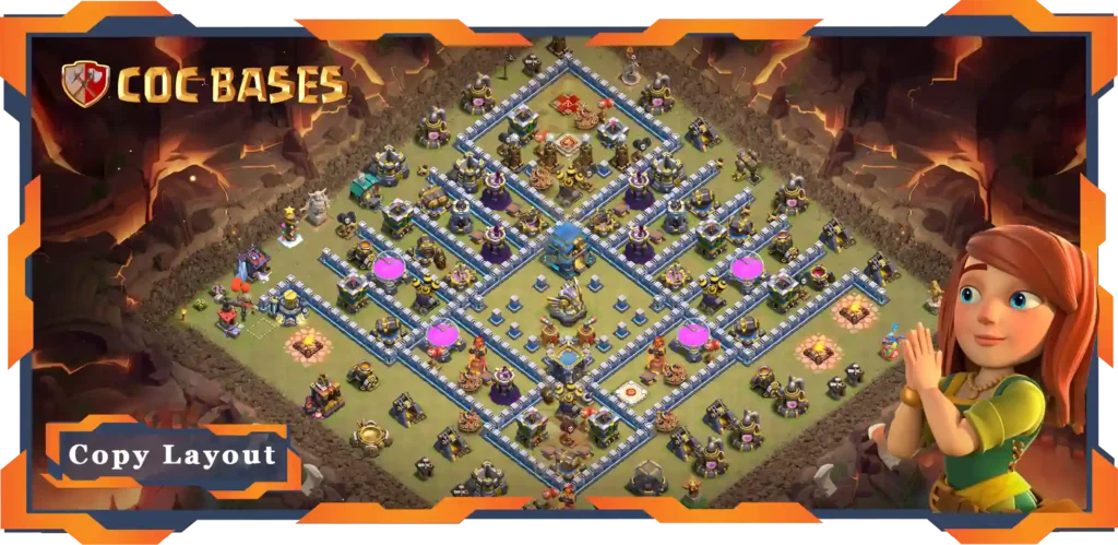 Top War Base TH12 with Link, Defence, Anti Everything Layout - Clash of Clans (126)