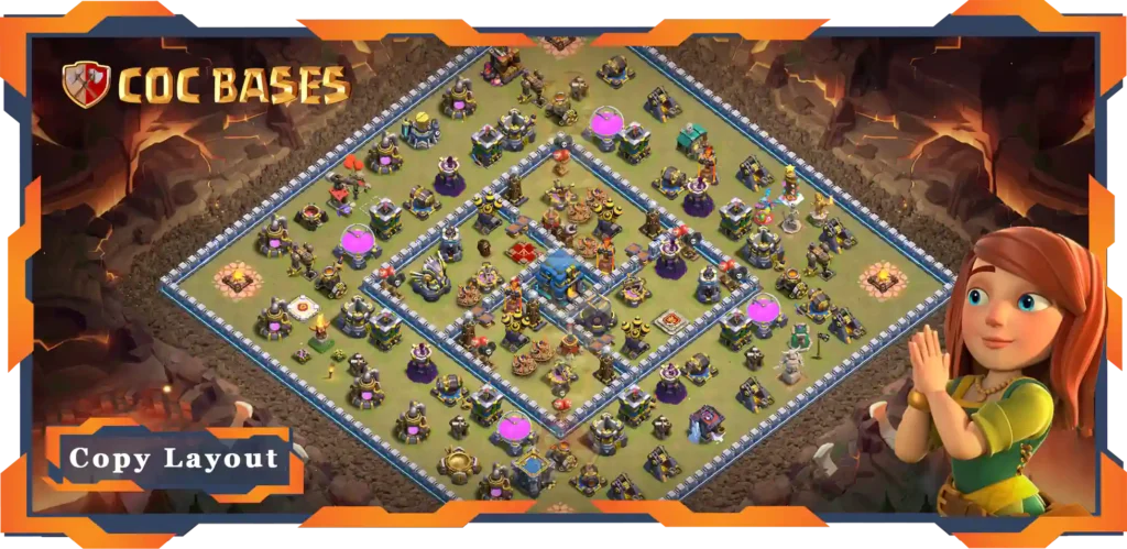 Top War Base TH12 with Link, Hybrid, Anti Everything Layout - Clash of Clans (150)
