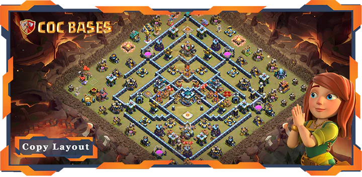 Top War Base TH13 with Link, Anti 2 Star, Anti Everything Layout - Clash of Clans (140)