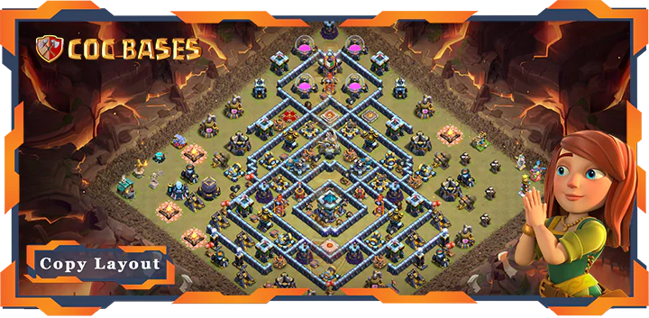 Top War Base TH13 with Link, Anti 3 Star, Anti Air Electro Dragon Layout - Clash of Clans (111)