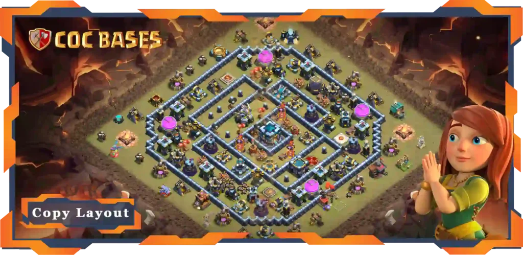 Top War Base TH13 with Link, Anti Air / Electro Dragon, Anti 3 Star, Defence Layout - Clash of Clans (73) 22 Top War Base TH13 with Link, Anti Air Electro Dragon, Anti 3 Star, Defence Layout - Clash of Clans (73)