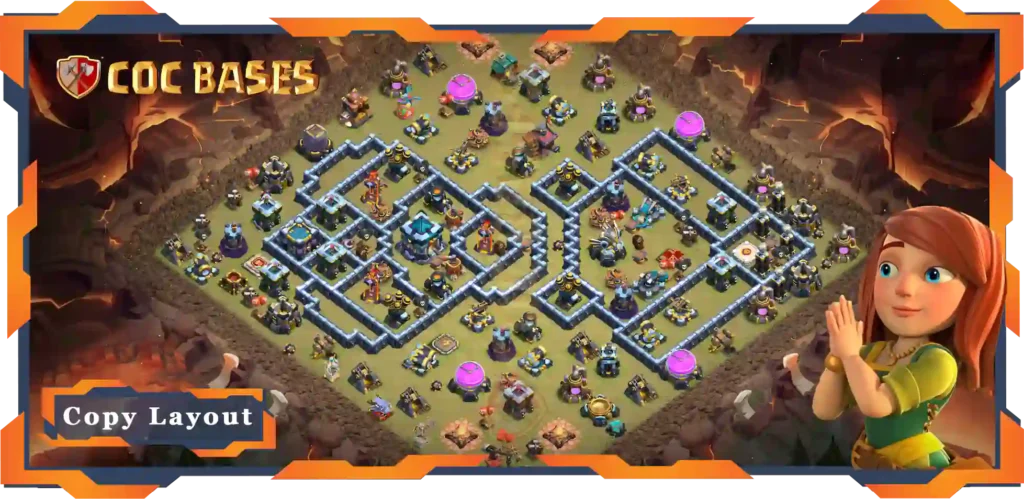 Top War Base TH13 with Link, Defence, Anti Everything Layout - Clash of Clans (92)