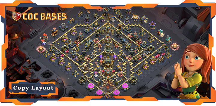 Top War Base TH17 with Link, Anti 3 Star Layout - Clash of Clans (130) [Updated]