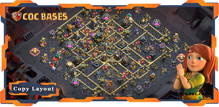 Top War Base TH17 with Link, Anti 3 Star Layout - Clash of Clans (143) [Updated]