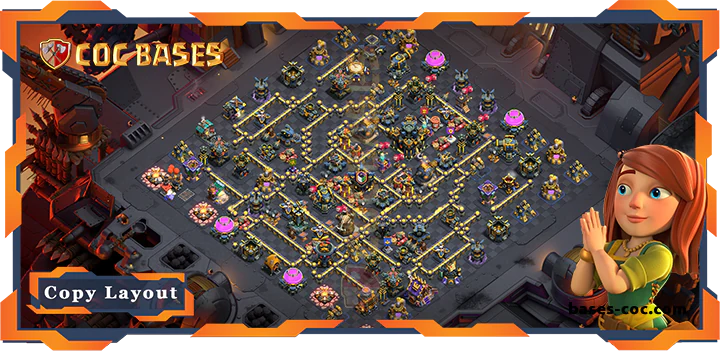 Top War Base TH17 with Link, Defence, Anti Air Electro Dragon Layout - Clash of Clans (112) [Updated]