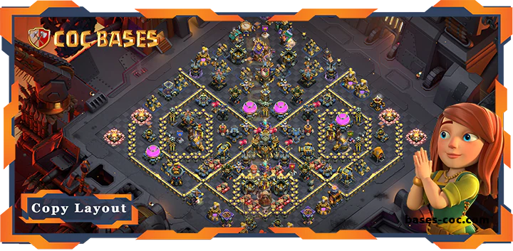 Top War Base TH17 with Link, Defence Layout - Clash of Clans (111) [Updated]