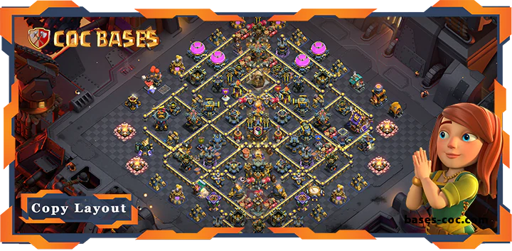 Top War Base TH17 with Link, Defence Layout - Clash of Clans (125) [Updated]