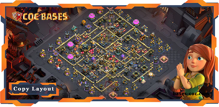 Top War Base TH17 with Link, Defence Layout - Clash of Clans (136) [Updated]
