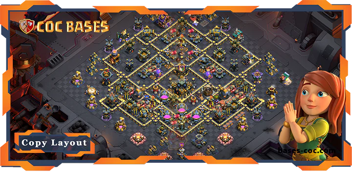Top War Base TH17 with Link, Defence Layout - Clash of Clans (160) [Updated]
