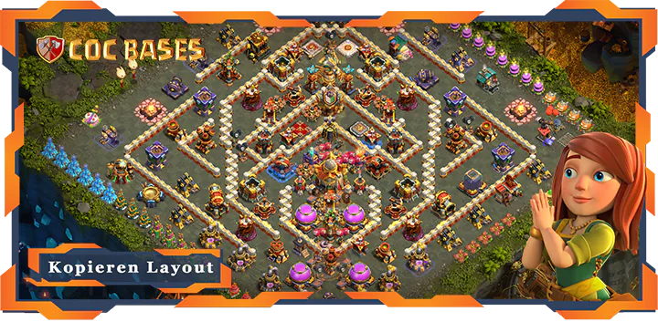 Beste Anti 3 Sterne Basis RH16 mit Link, Anti Luft Layout - Clash of Clans (08)