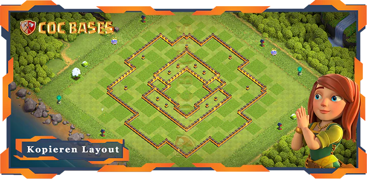 COC Basen Mauern Clash of Clans RH10 Anti 2 Stern Basis