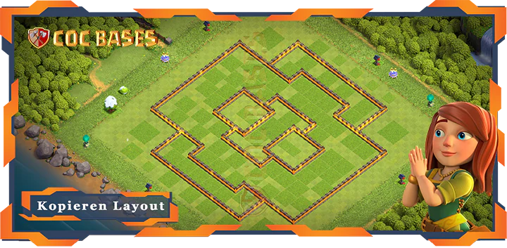 COC Basen Mauern Clash of Clans RH10 Anti Trophäe Basis