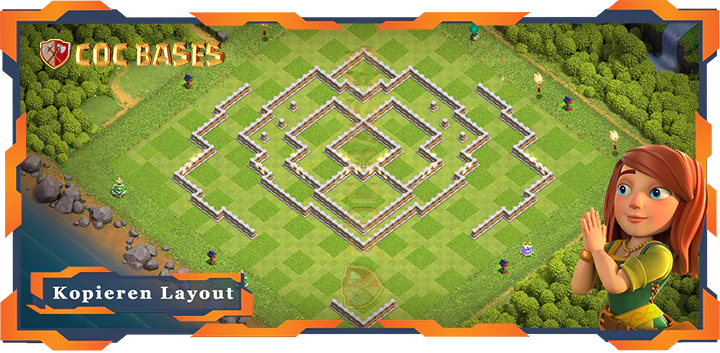 COC Basen Mauern Clash of Clans RH11 Anti 3 Stern Basis