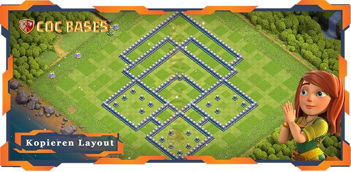 COC Basen Mauern Clash of Clans RH12 Anti 3 Stern Basis