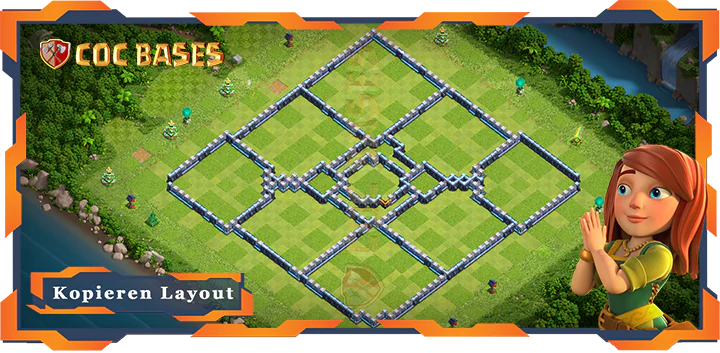 COC Basen Mauern Clash of Clans RH14 Anti 2 Stern Basis